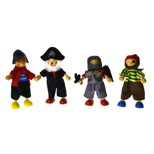PRICE FOR 4 ASSORTED PIRATE FLEXI DOLL