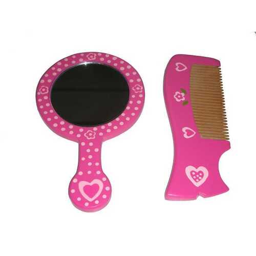 PRICE FOR ONE PINK MIRROR & COMB SET RANDOMLY PICK