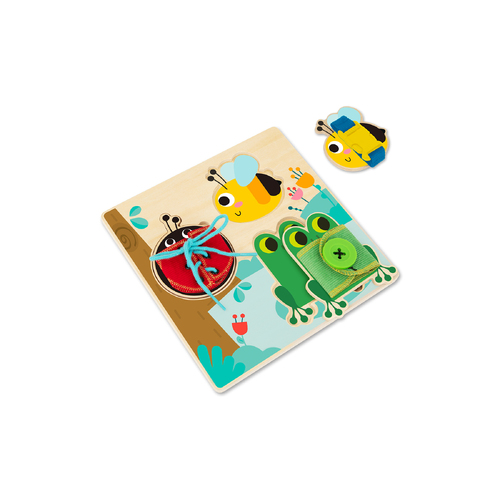 BASIC SKILLS LACING BUTTONS WOODEN PUZZLE BOARD