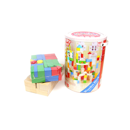 100PCS WOODEN BUILDING BLOCK