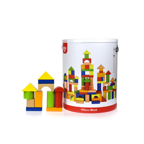 100PCS WOODEN BUILDING BLOCK