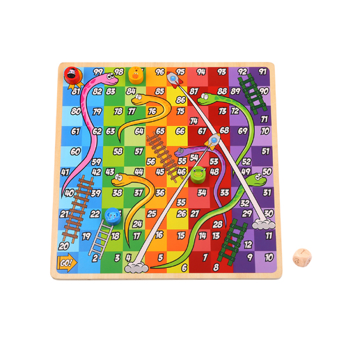 2 IN 1 WOODEN BOARD GAME - LUDO GAME, SNAKES AND LADDERS