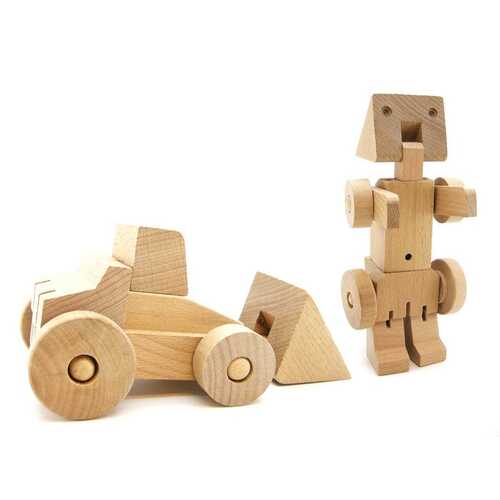 WOODEN TRANSFORMER LARGE - BULLDOZER