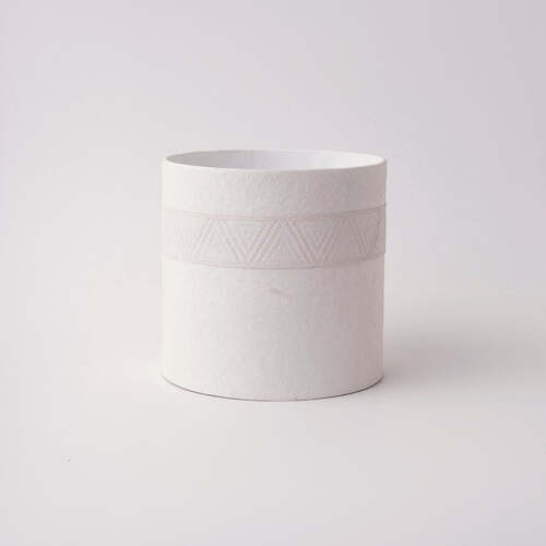Tree Stripes Cylinder Pot Kilima - Chalk (Medium)