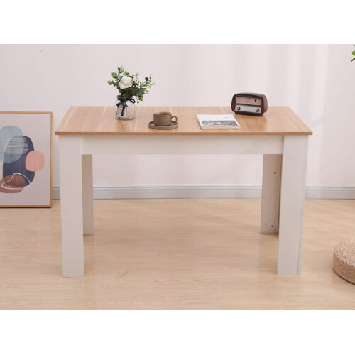 Dining Table Rectangular Wooden 120M-Wood&White