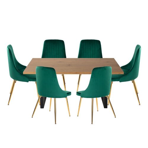 Dinero: Navy Velvet & Natural Table Set