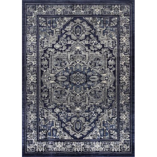 Arya Navy Blue Transitional Rug 80x300 cm