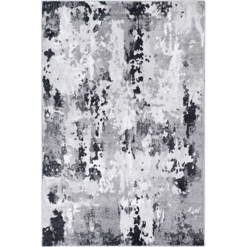 Ermina Modern Abstract Grey Black Rug 160x230cm