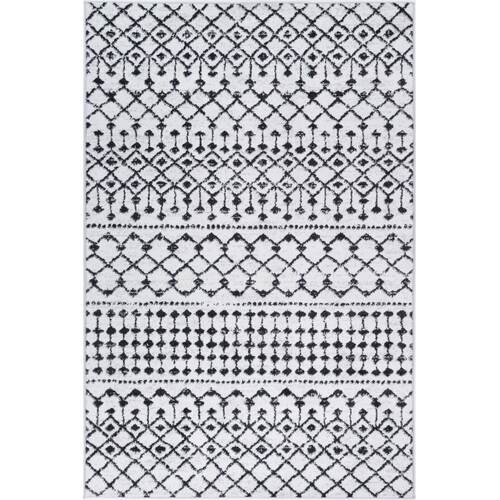 Ermina Tribal Black White Rug 240x330cm