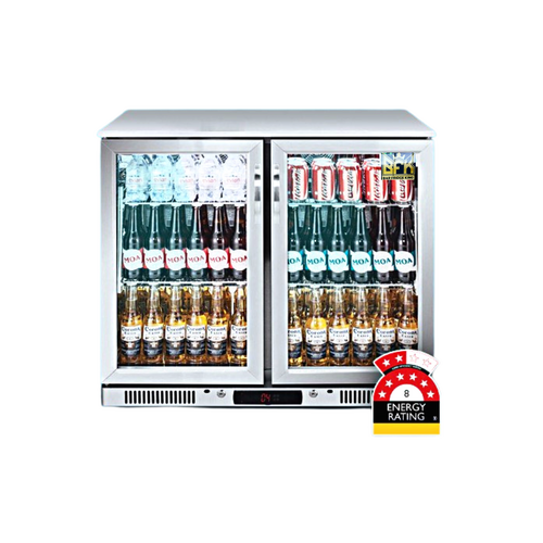 2-Door Stainless Steel Under Counter Can Cooler Wine Bar Fridge 208L | Pre Order