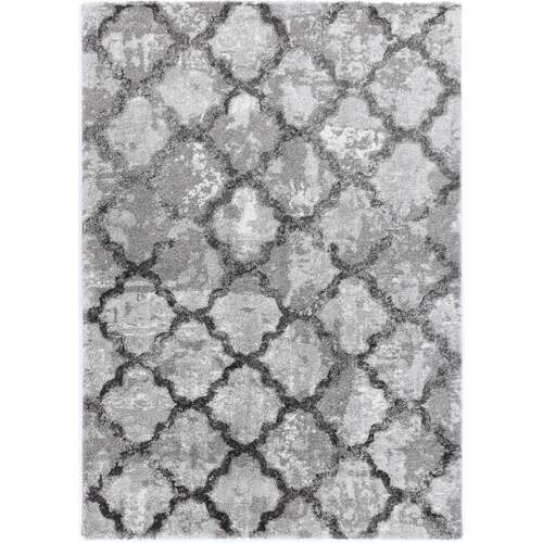 Yuzil Grey Lattice Rug 120x170cm