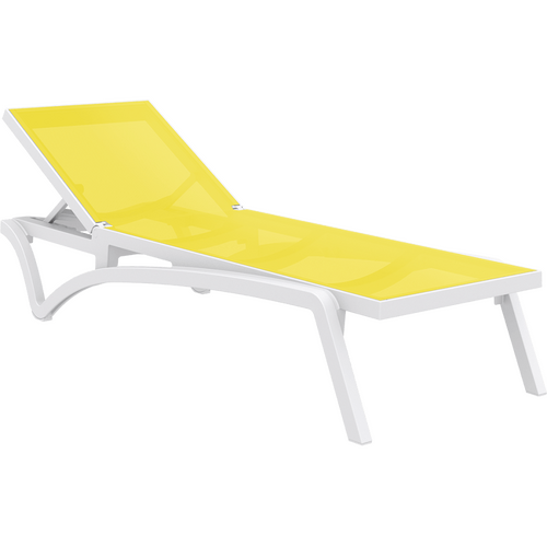 Pacific Sunlounger - White/Yellow
