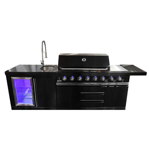 Macelleria Professional 6 Burner Outdoor Kitchen BBQ | Black High Grade #304  Stainless Steel