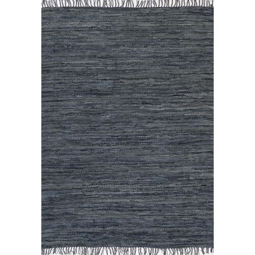 Metro Grey Modern Leather Rug 150x220cm