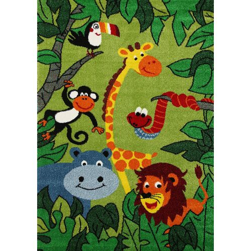 Nova Kids Green Jungle Animal Rug 120x170 cm