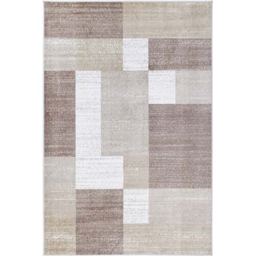 Windjana Abstract Geometric Beige Rug 80x150cm