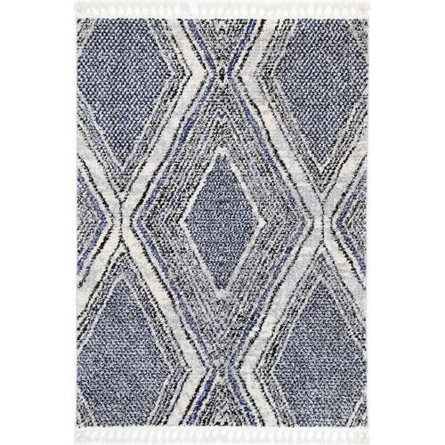 Myk Navy Blue Geometric Rug 200x290 cm