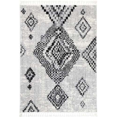 Myk Grey Boho Diamond Rug 240x330 cm