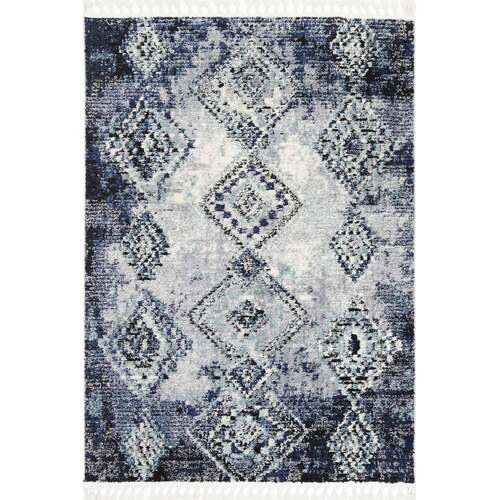 Myk Navy Blue Diamond Abstract Rug 300x400 cm