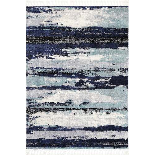 Myk Navy Blue Abstract Rug 80x300 cm