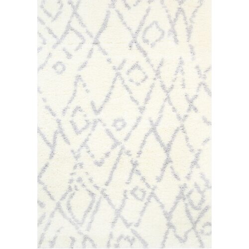 Moroccan Cream and Silver Fes Rug 200X290cm