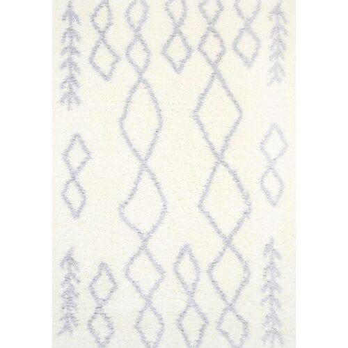 Moroccan Cream and Silver Tribal Rug 200X290cm