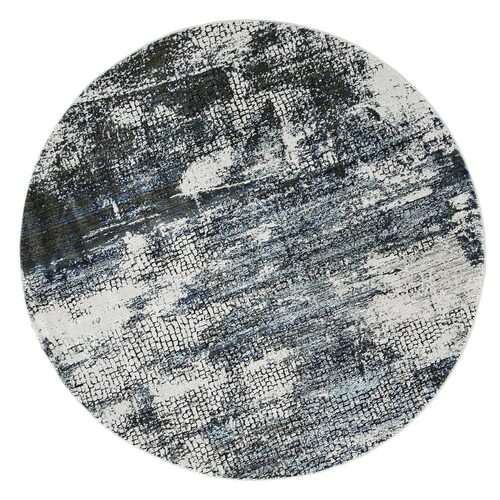 Roman Mosaic Modern Grey Turquoise Round Rug 200x200 cm Round