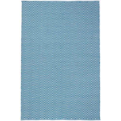 Natura Wool Turquoise Blue Chevron Rug 120x170 cm