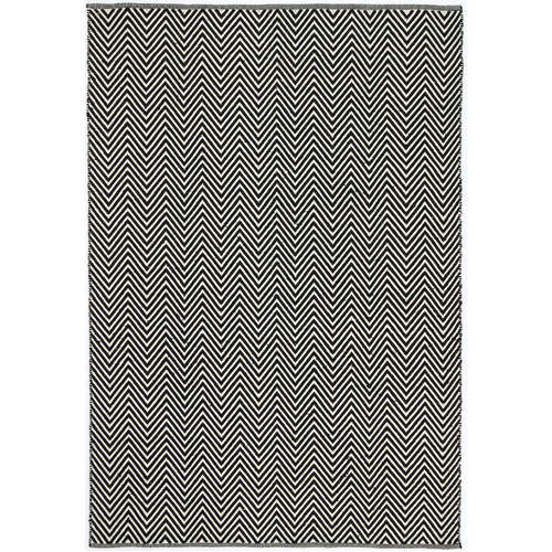 Natura Wool Black White Chevron Rug 160x230 cm