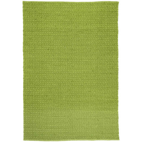 Natura Wool Bright Green Diamond Rug 200x290 cm