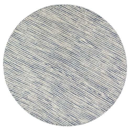 Scandi Blue Reversible Wool Round Rug 150x150 cm Round