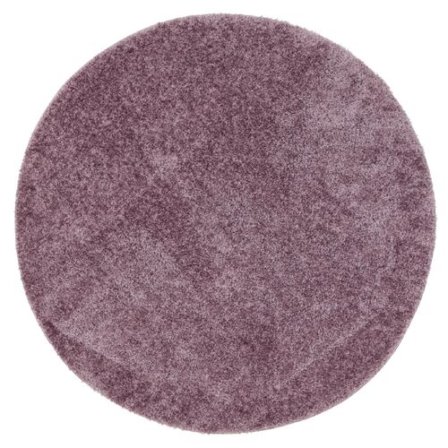 Puffy Soft Shaggy Round Rug Lilac Purple 160x160 cm Round