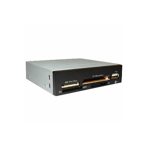 3.5" All in One Internal Card Reader Full Long Metal with Front USB Black