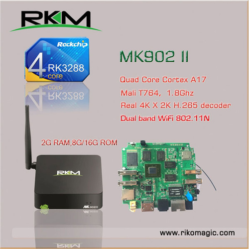 RKM MK902II 16G SMART TV BOX Quad Core RK3288 Android 4.4 2G 16G WIFI BT4.0