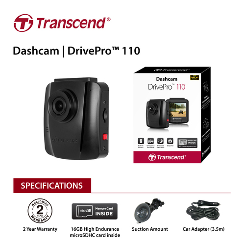 Transcend 16G DrivePro 110, 2.4" LCD, with Suction Mount