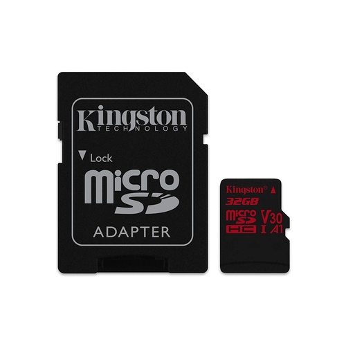 KINGSTON Canvas React: MicroSD 32GB , 100MB/s read and 70MB/s write with SD adapter  SDCR/32GB