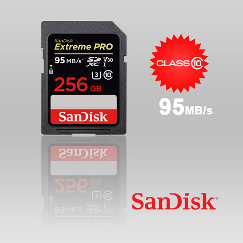 SanDisk 256GB Extreme PRO UHS-I SDXC Memory Card (V30) 95mb/s SDSDXXG