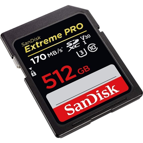 SANDISK SDSDXXY-512G-GNCIN SDXC Extreme Pro V30 4K/UHD UHS-I/U3 170MB