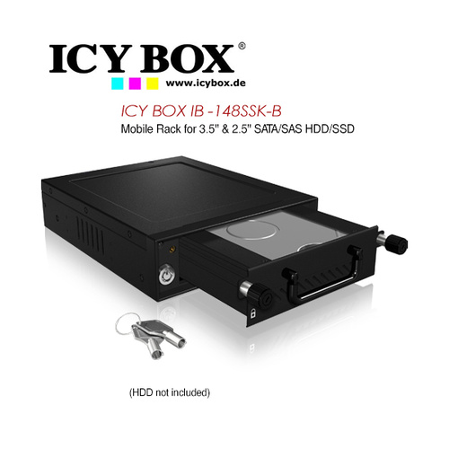 ICY BOX Mobile Rack for 3.5" & 2.5" SATA/SAS HDD and SSD (IB-148SSK-B)