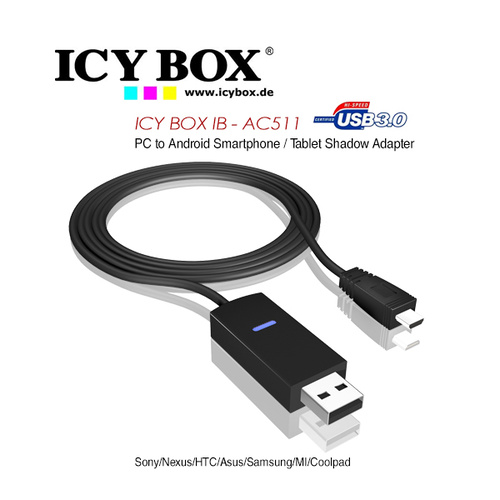 ICY BOX PC to Android Smartphone/Tablet Shadow Adapter (IB-AC511)