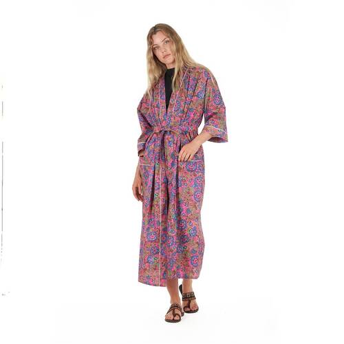 Linen Connections Frida Cotton Kimono Bathrobe Valentines Day Gift Turkish Cardigan Nightwear Dressing Gown Beach Bikini Summer CK18