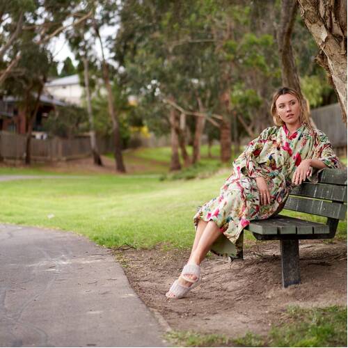 Linen Connections Frida Floral Cotton Velvet Kimono Bathrobe Gift for her, Bridal Robes CK80