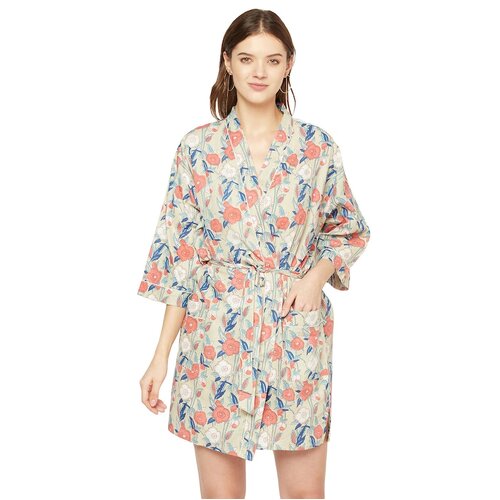 Kimono Cotton Kimono Bathrobe Frida Valentines Day GiftBird Bathrobe Turkish Bathrobe Cardigan Nightwear Dressing Gown Beach Bikini Summer SCK16