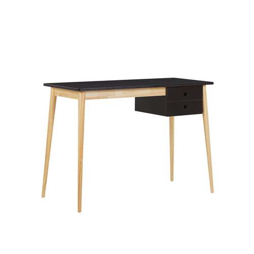 Oslo Desk with Drawer in Black & Natural