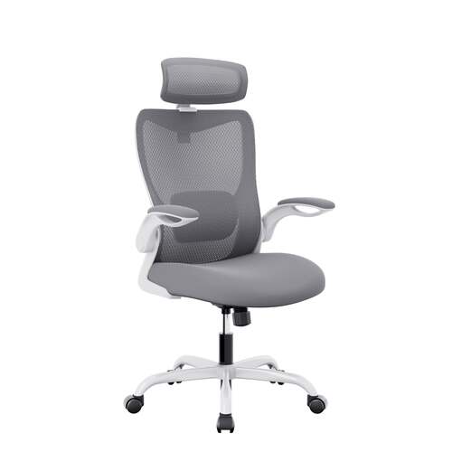 MONA Ergonomic High Back Flipped Armrest Task Chair In Grey