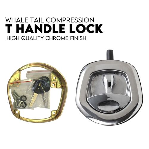 Whale Tail T Handle Lock Latch Compression Lock Trailer Toolbox Silver
