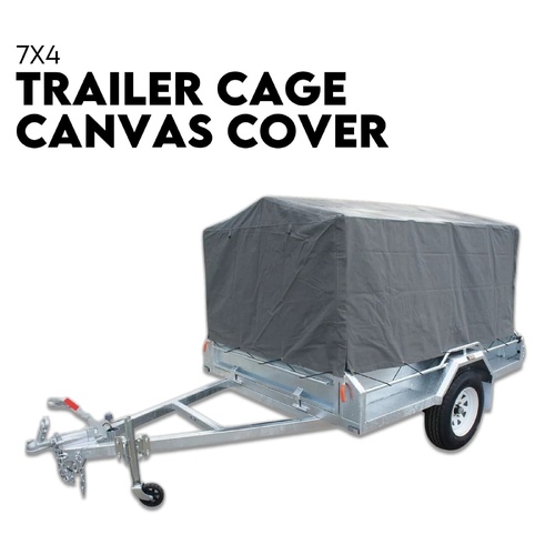 Box Cage Trailer Cover Canvas Tarp for 7x4 ft 900mm High Cage