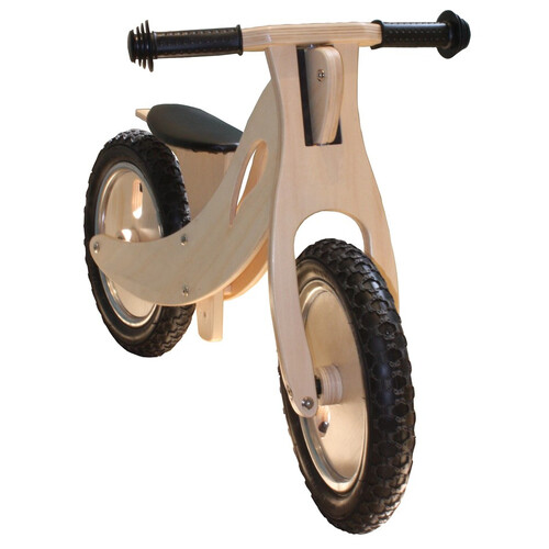 Wooden Balance Bike for Kids Toddler Child 2-6 yr Training Ride Bike Natural Wood with Hand  grip rubber tyres