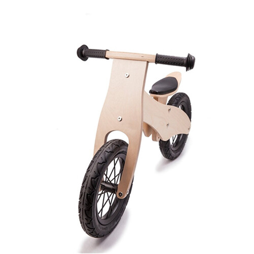 Wooden Balance Bike for Kids Toddler Child 2-6 yr Training Ride Bike Natural Wood with Hand  grip rubber tyres spoke wheels