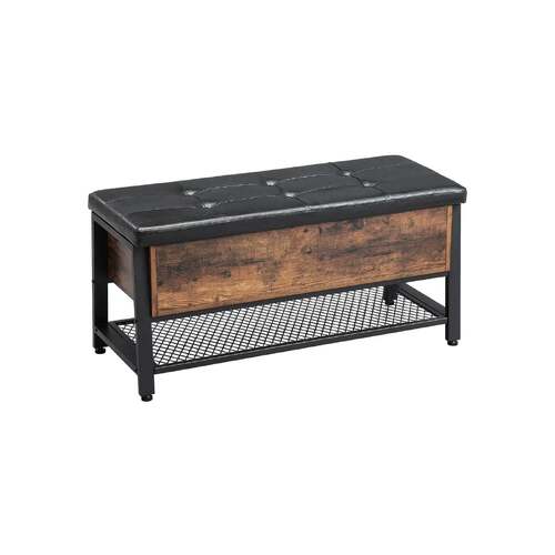 VASAGLE 2 Tier Shoe Storage Bench With Padded Seat